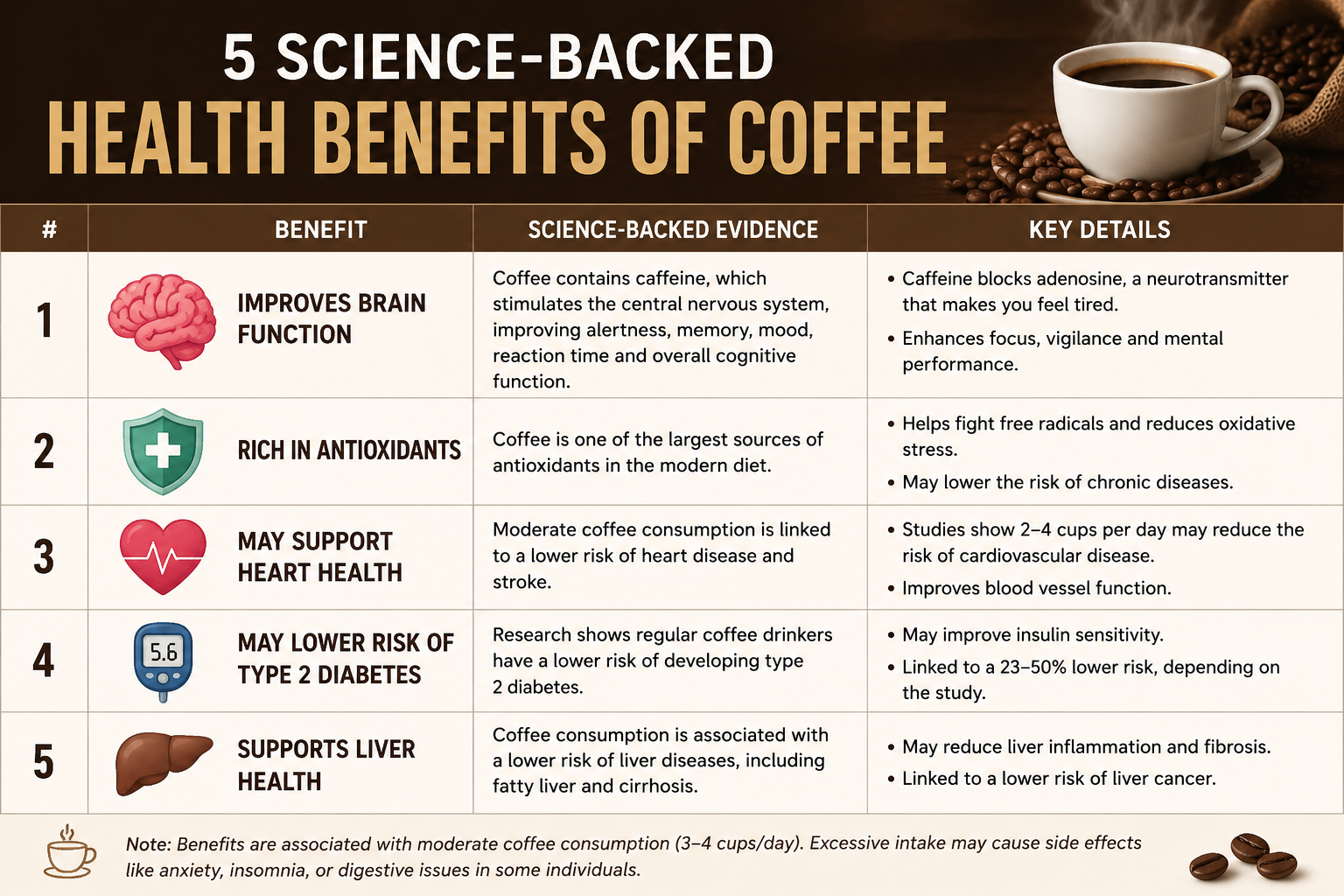 5 Science-Backed Health Benefits of Coffee